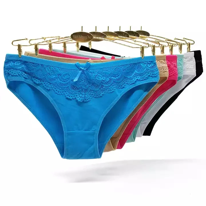 zss016 Women Low-rise Pure Cotton Underwear Panties Cotton Lace Sexy Fashion Underwear Lovely young girl wearing panties