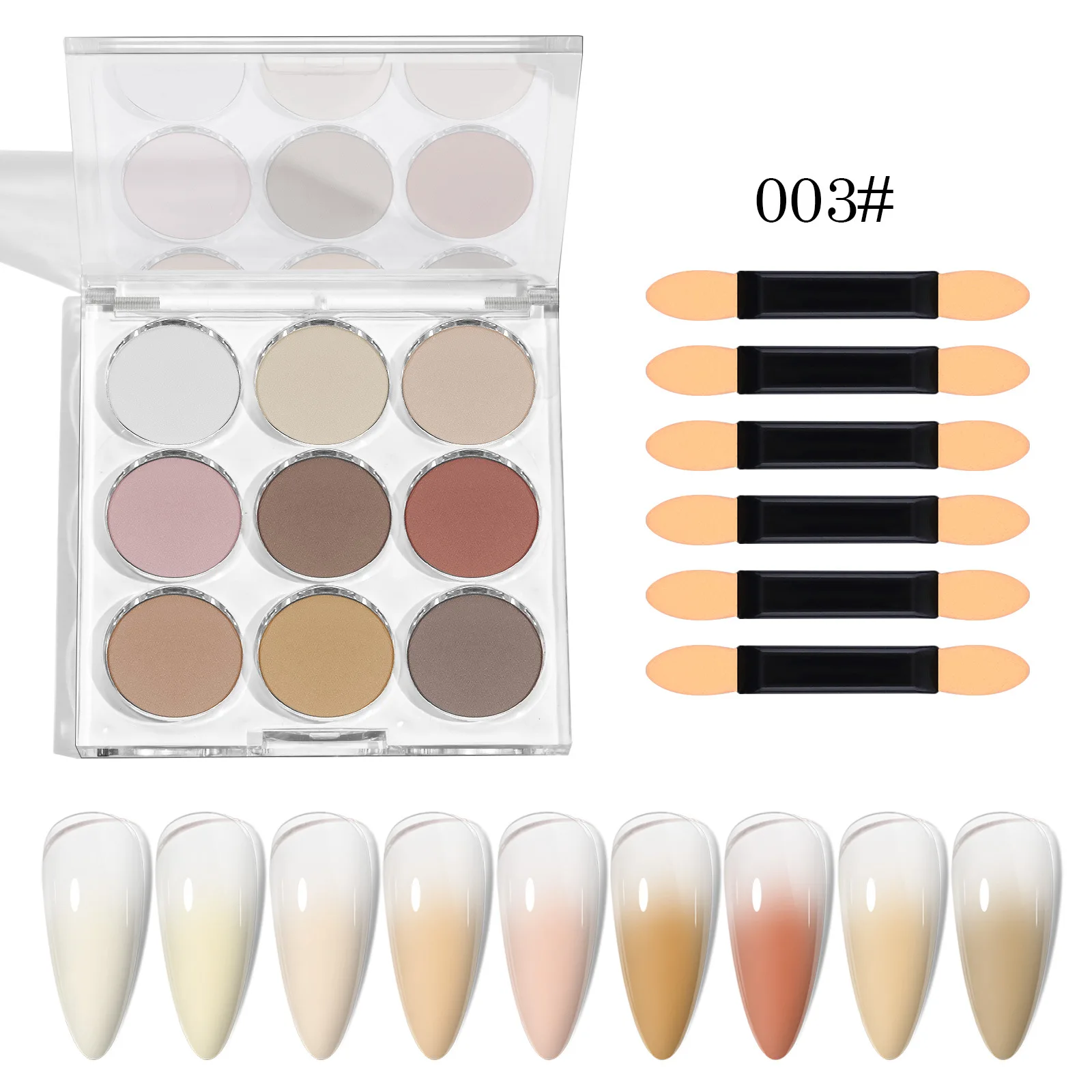 9 Colors Nail Gradient Powder Wholesale High Quality Solid Magic Mirror Powder DIY Combination Colorful Flash Powder Set