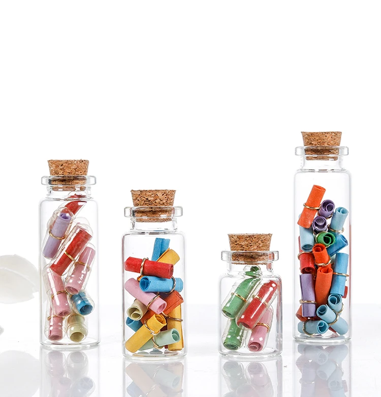 2021 Hot sale cute pendant glasses mini bottles wishing bottles with cork stoppers