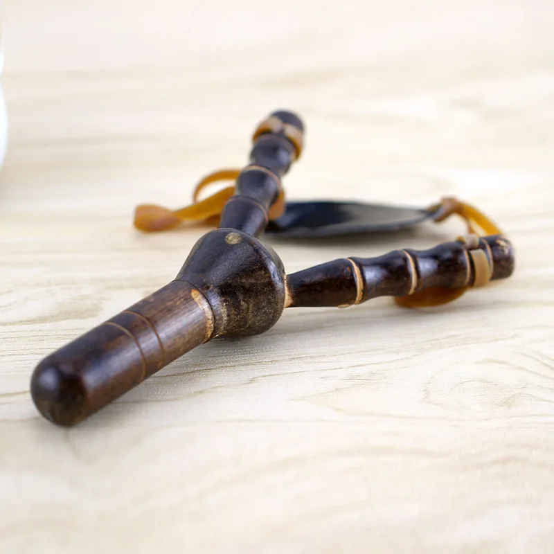 HOYE CRAFTS Custom Outdoor Slingshot Bamboo Section Slingshot Bamboo Slingshot