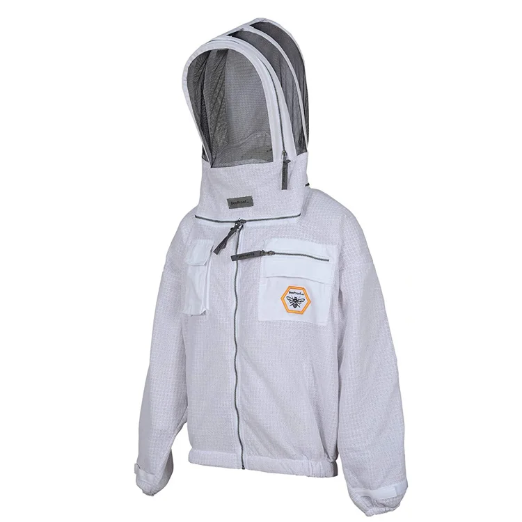 Bee Proof 3 Layer  Mesh Fabric Ultra Ventilated Beekeeping Beekeeper Jacket Suit Uniform With Fencing Veil