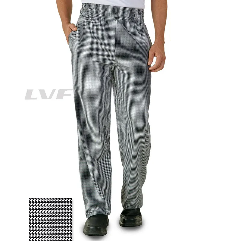 
work long pants for men kitchen loose plaid pants uniform chef 