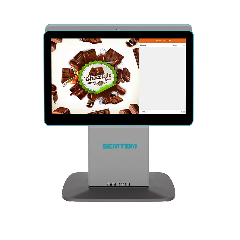 all in one 15.6 inch Pos Android 10 Touch Dual Screen Billing Machine POS with 15.6  inch customer display