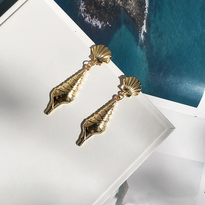 Artilady New Fashion Variety of Bohemian Gold Plated Star Tortoise Conch Sea Shell Earrings 2022 Trend Jewelry