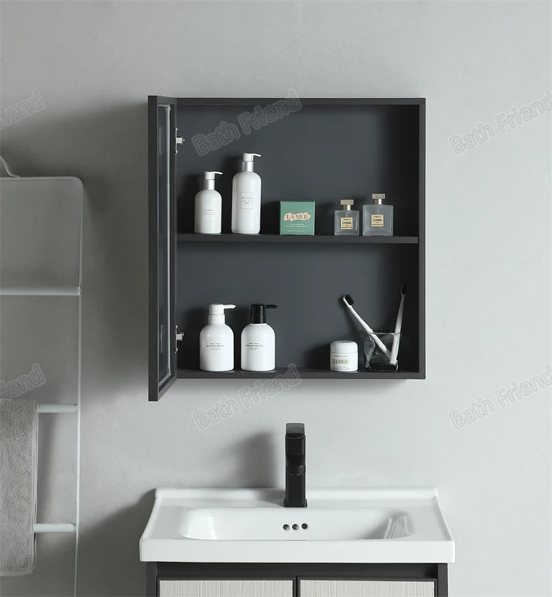 Factory Price Big Production Aluminium Vanity Lighted Mirror Makeup Cabinets Different Size Bathroom Cabinet