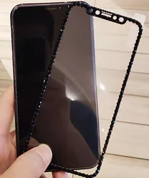 Luxury 3D Bling Sparkle Diamond Phone Screen Protector For Samsung 5D Tempered Glass Screen Protector for Huawei
