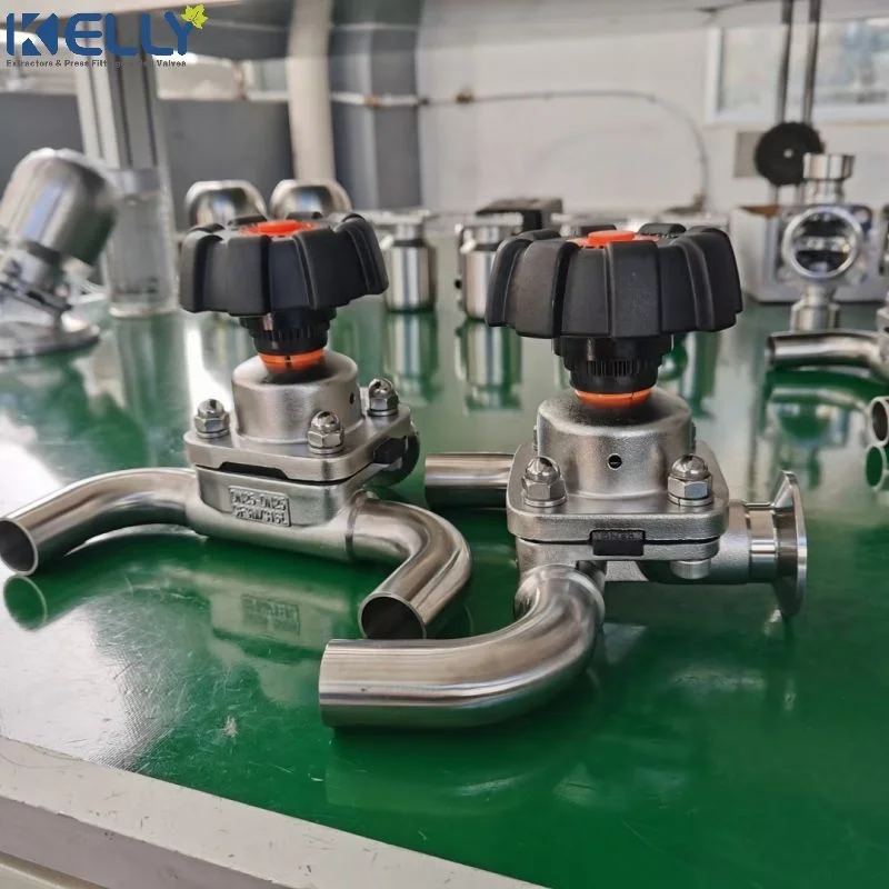 Manual Tri Clamped Diaphragm Valve 316L Stainless Steel Double diaphragm