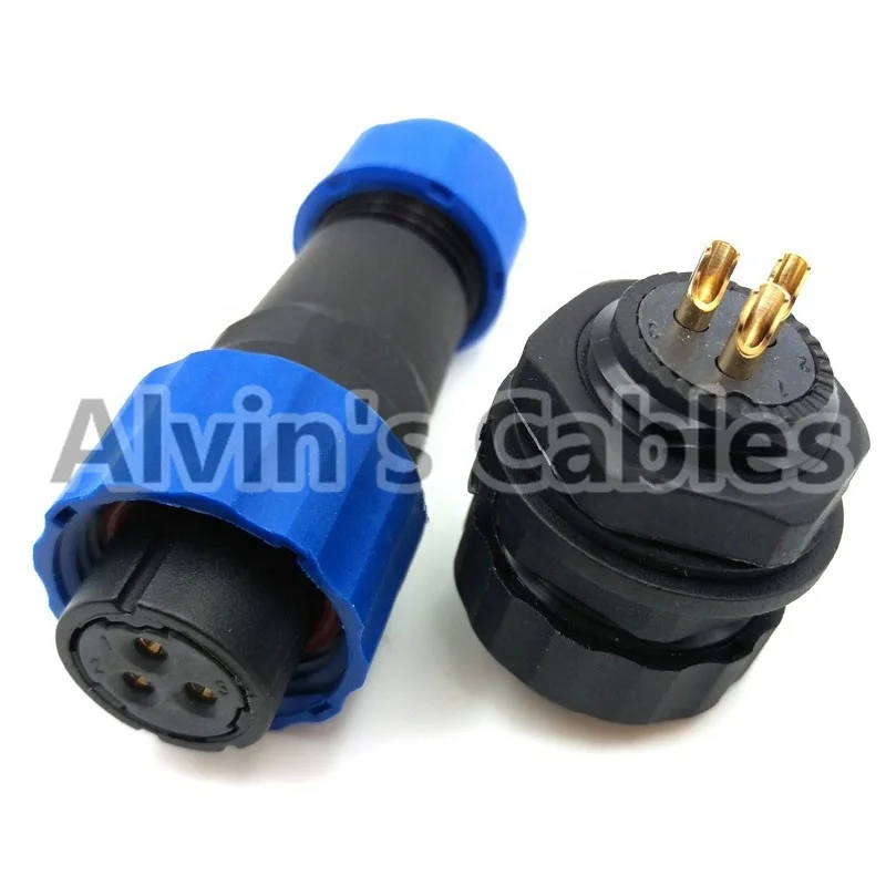 
SD16 3 pin IP68 Waterproof female plug male socket LED panel mount connectors car electrical power connector 