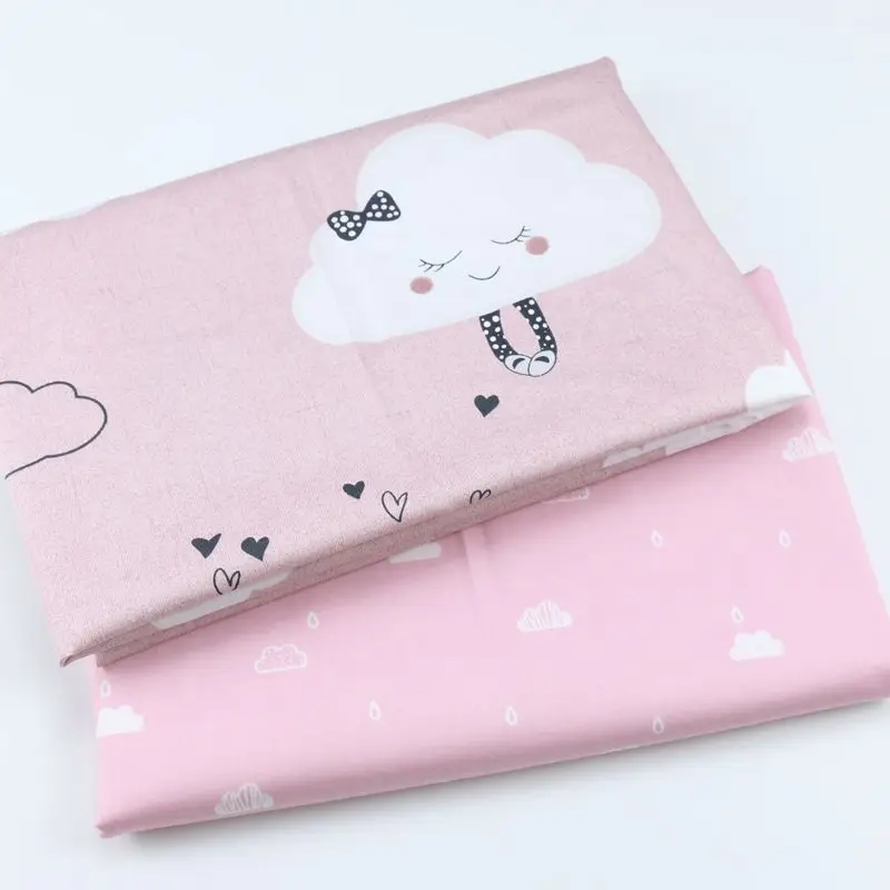 60s long staple cotton pure cotton Korean cartoon cloud printing fabric baby bag cotton twill fabric