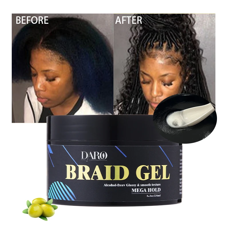 Braid gel Free sample men hair wax edge control private label braiding gel extra hold shine braids gel