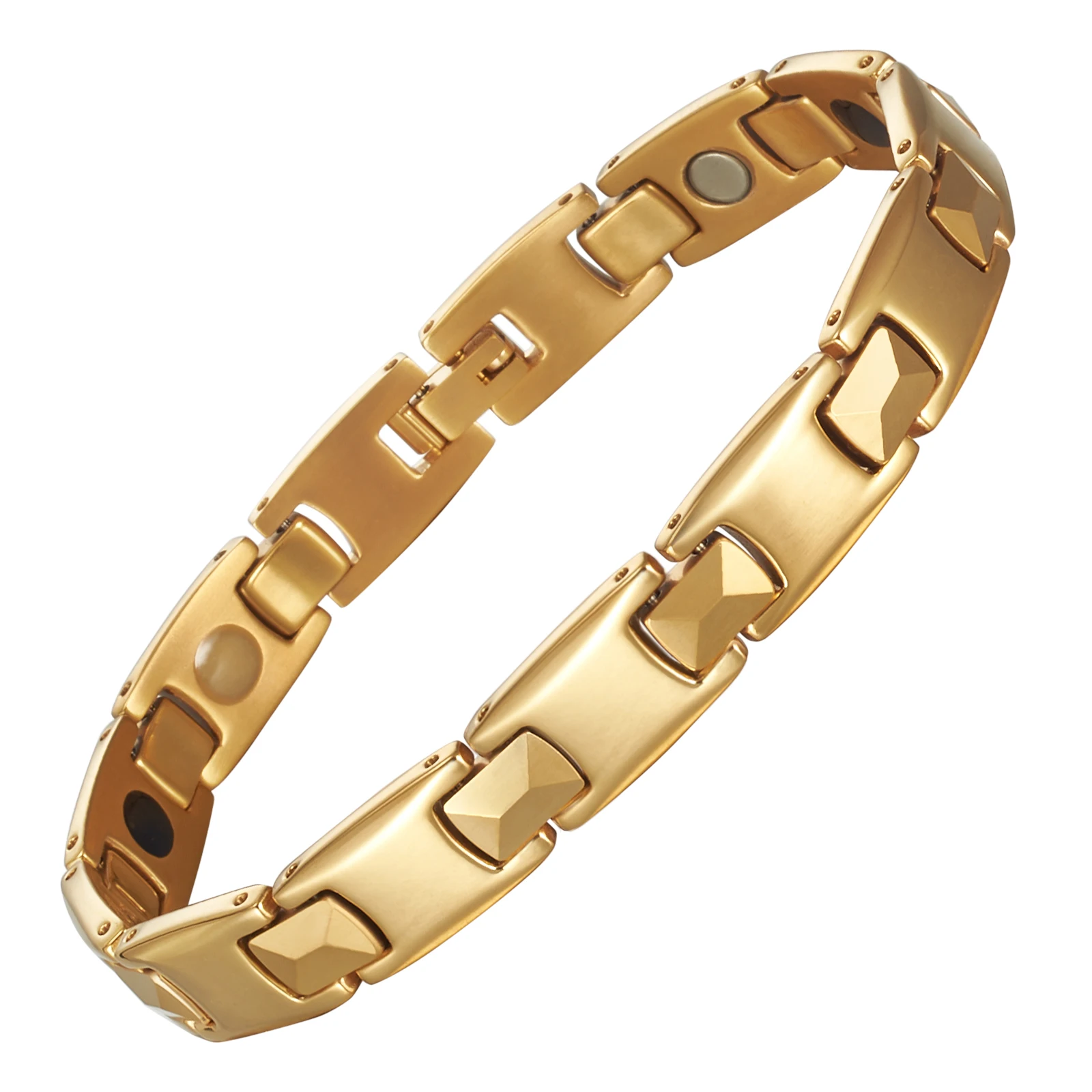 Energinox Gold plated Magnetic Health Power Pure Titanium And Tourmaline Japan Germanium Bracelet