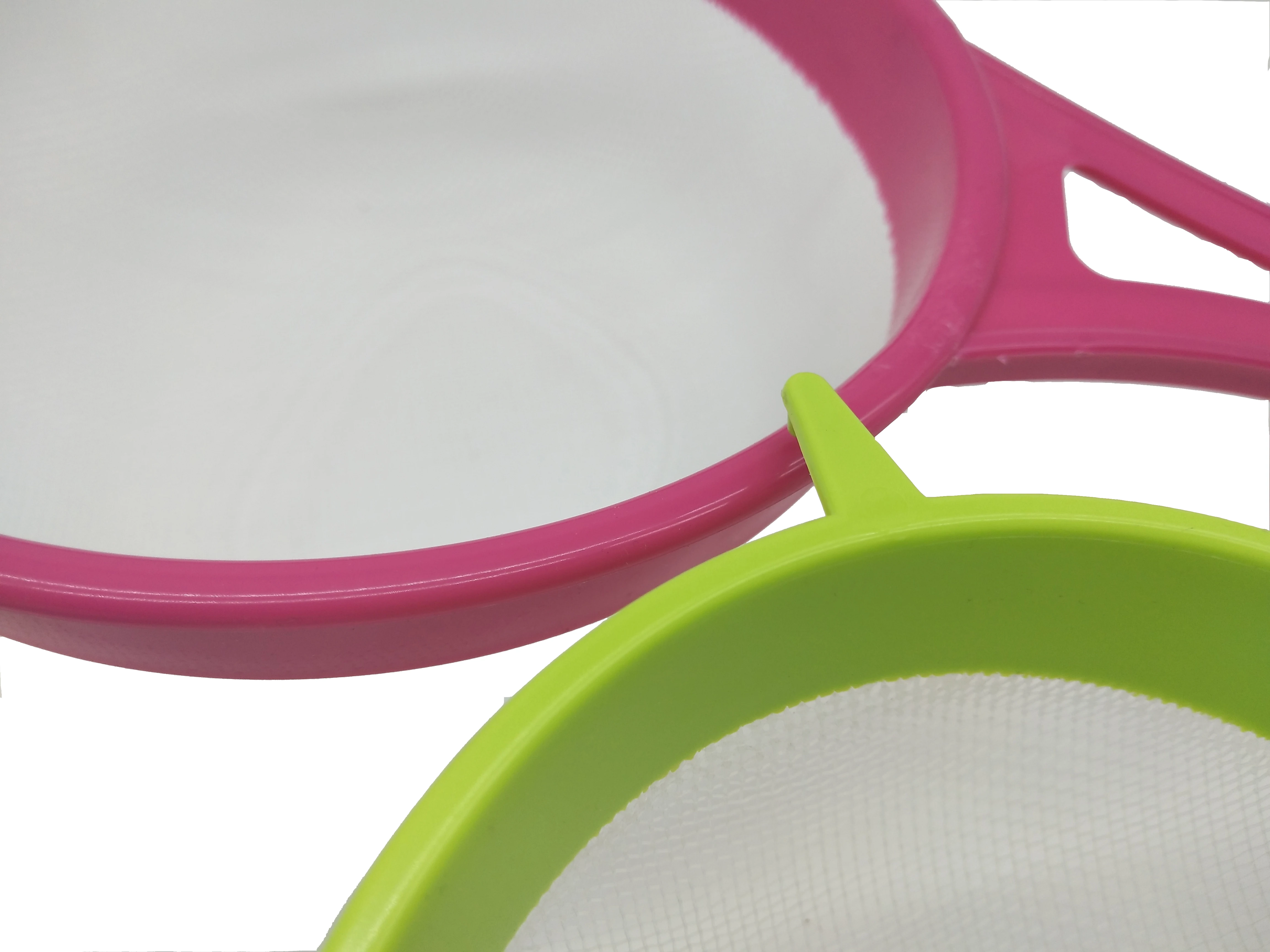 QM Zhejiang home kitchen supplies nylon snoop plastic mesh strainer with handle