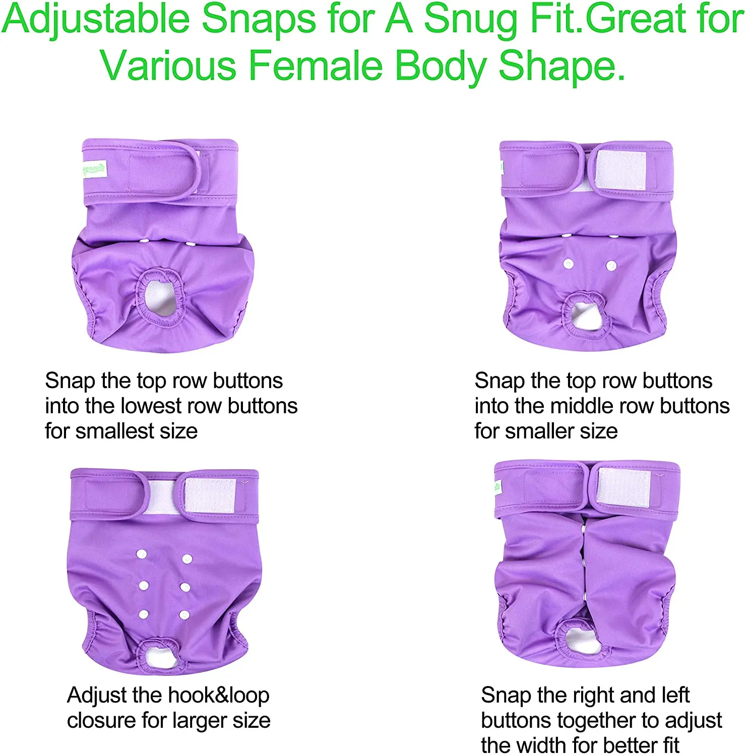 Washable Dog Diapers (3 Pack)  Highly Absorbent Dog Diapers for Female Dogs Dog Dresses for Dogs in Heat, Period, Incontinence,