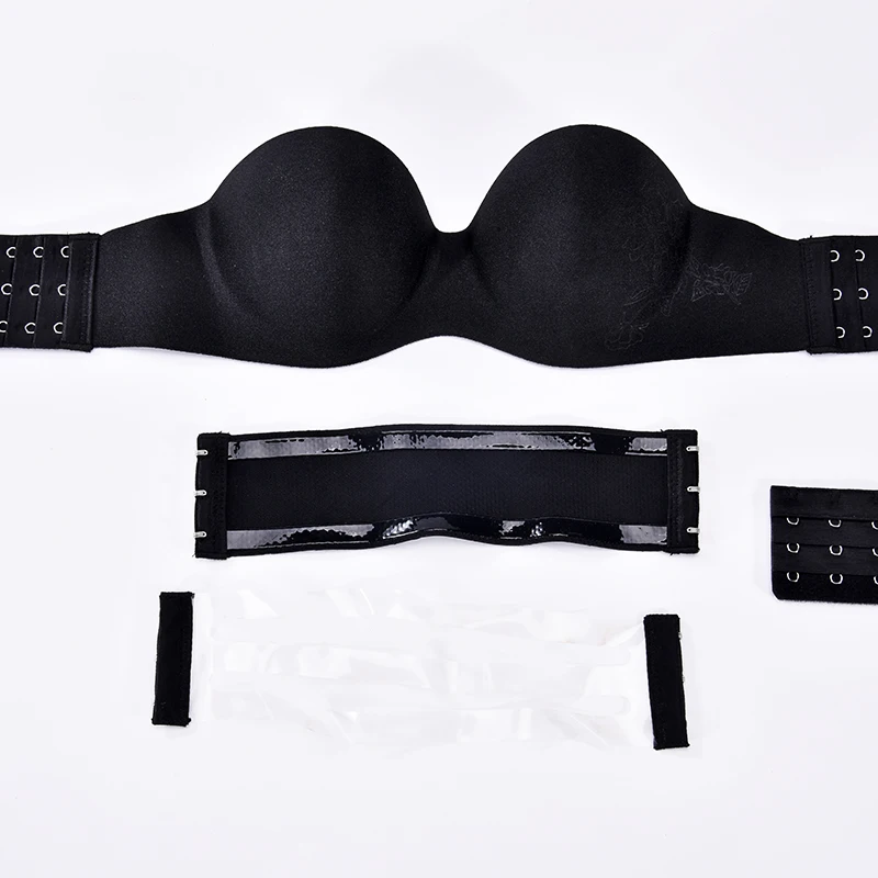 Side Closure Gathering Bra Women Invisible Seamless Sexy One-piece Underwear