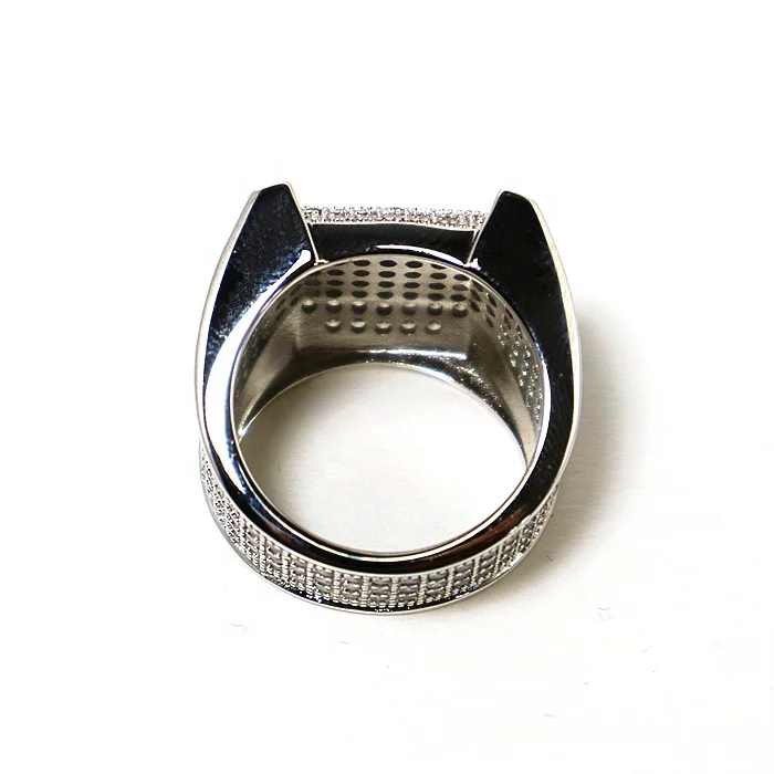 Iced Out Vvs Emerald Cut Diamond Ring 925 Sterling Silver Mens Hiphop Skeleton Moissanite Diamond For Woman Men