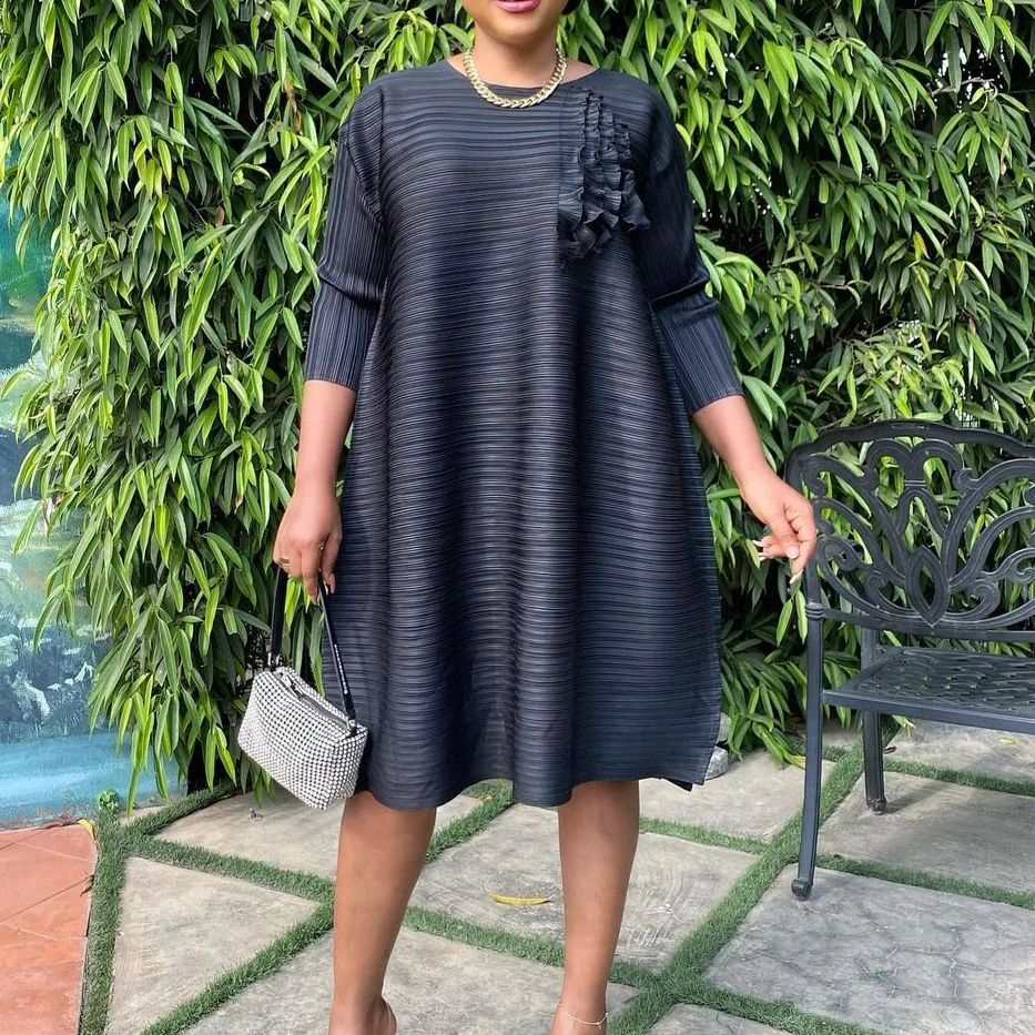 2023 оптовая продажа Повседневное платье однотонная женская одежда больших размеров летние наряды повседневное женское