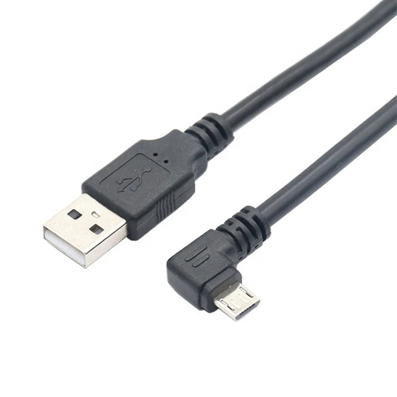 Под заказ 90 градусов правый левый вверх вниз угол Micro USB кабель, USB 2,0 A штекер на левый угол изгиба 0,25 м/0,5 м/1 м/1,5 м/2 м/3 м