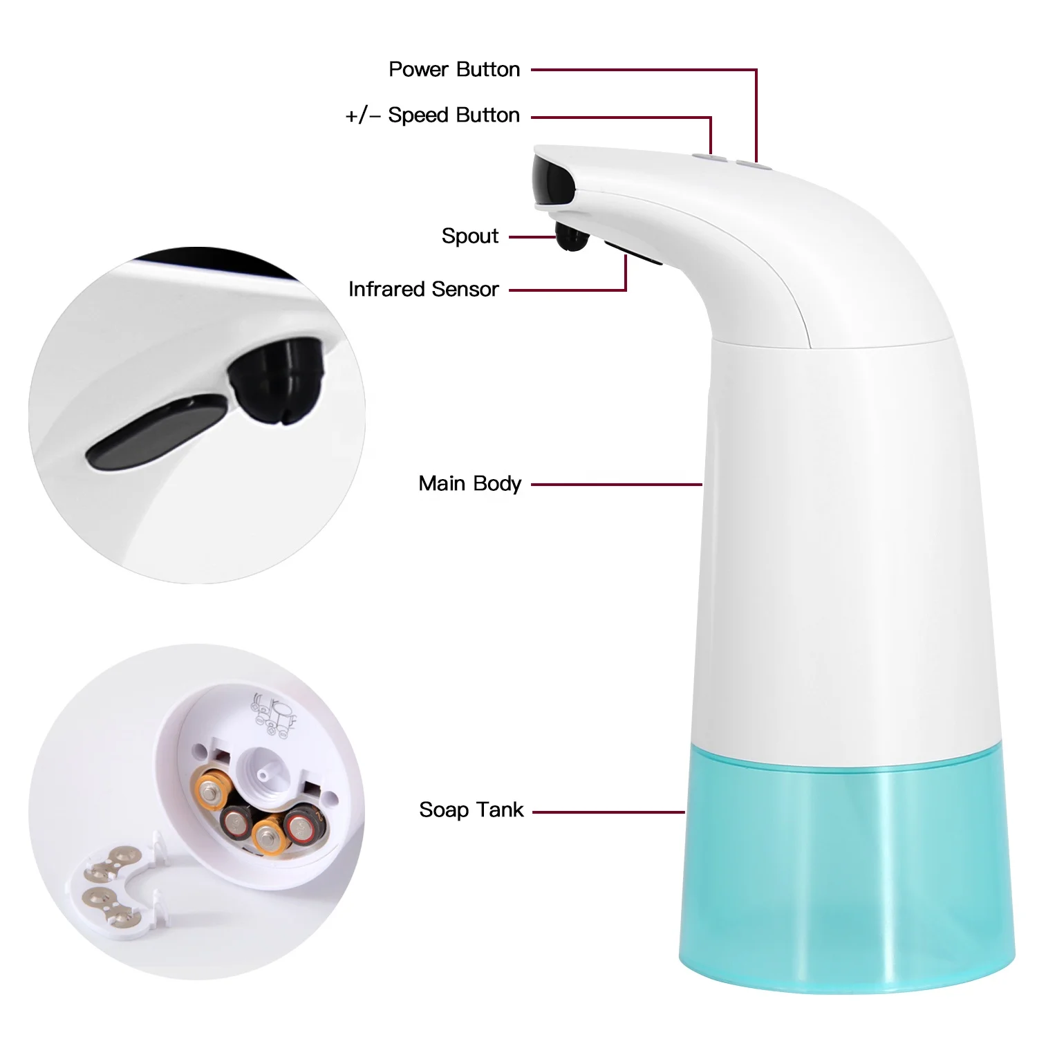 
Hot sale liquid soap dispenser hand sanitizer dispenser electric sensor automatic soap dispenser 