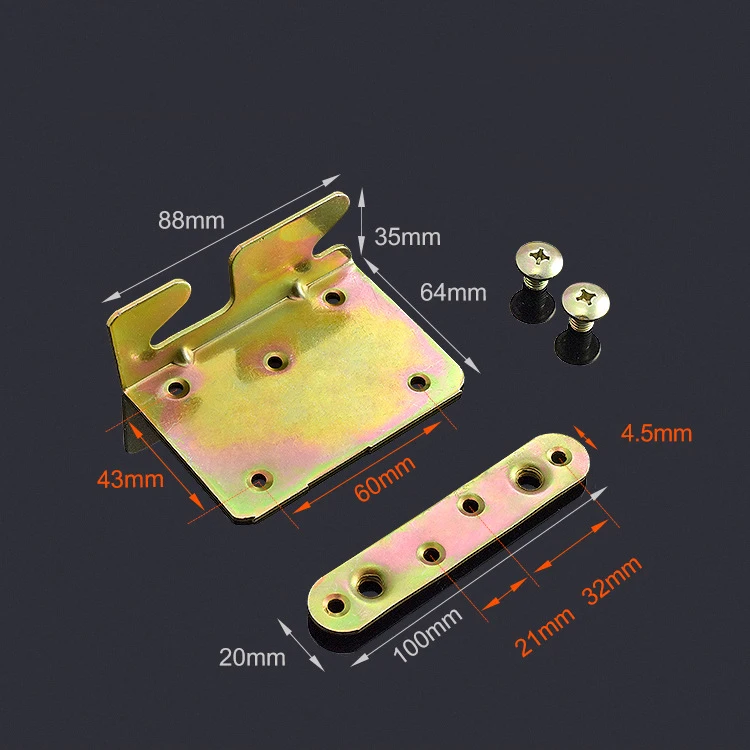 Factory direct sale right angle sofa bed bracket for connection