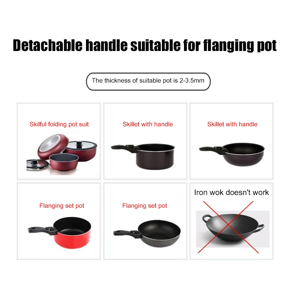 Factory price Universal Tableware Replacement Clip Hand Grip Removable Pan Pot Handle Kitchen Appliance Part for Outdoor