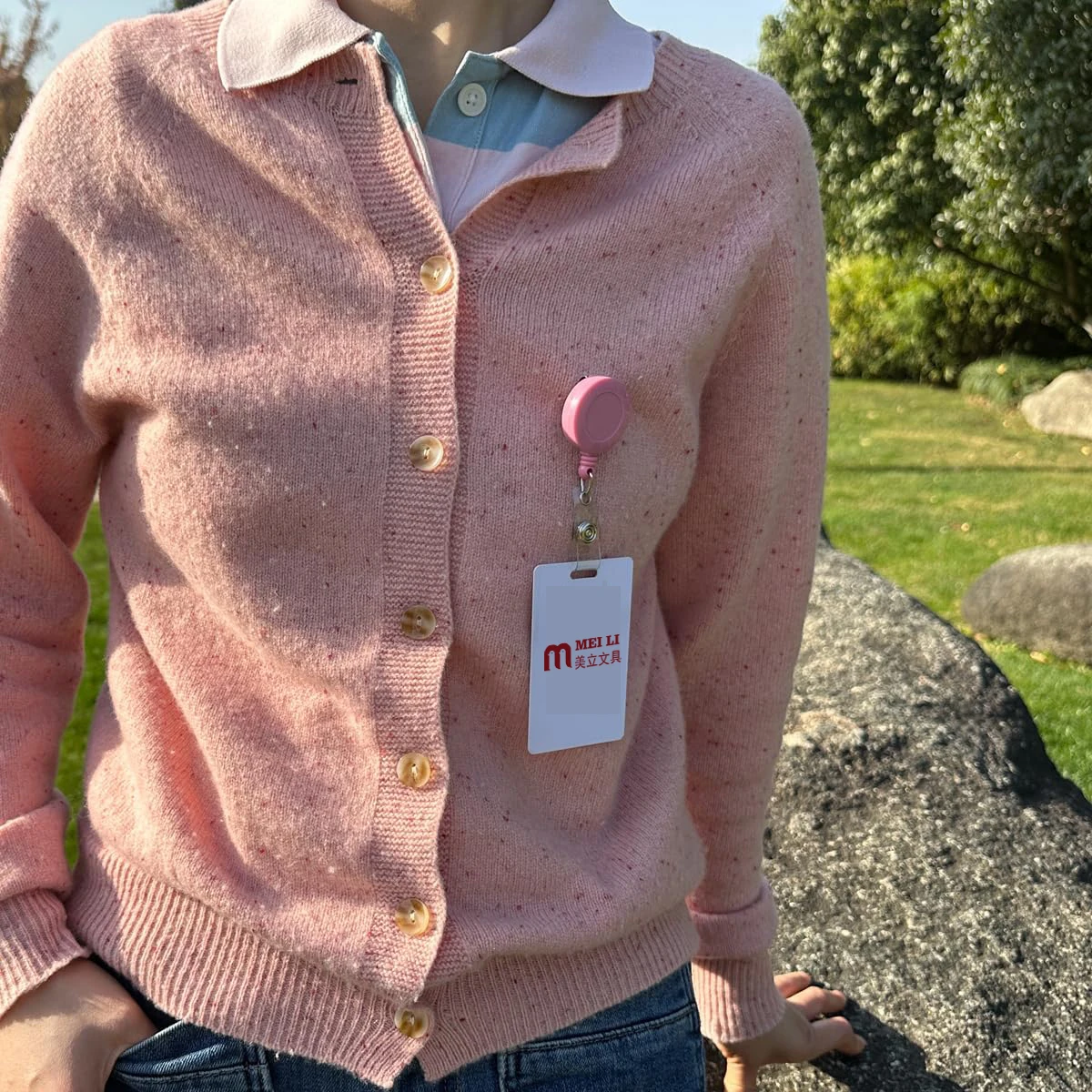 Custom Logo Nurse Accessories Cute Retractable Nursing ID Name Badge Reel Holder With Belt Clip
