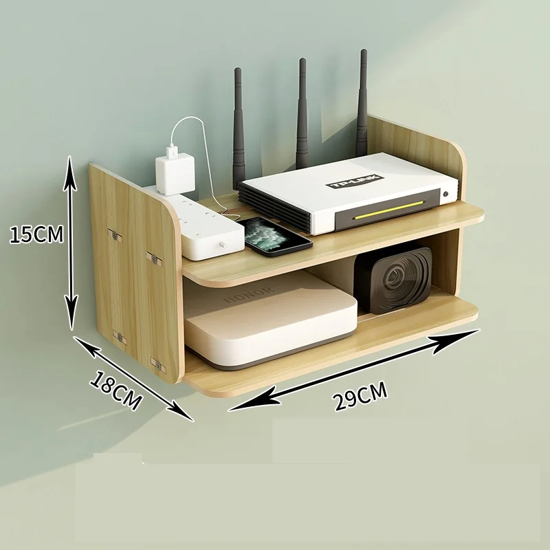 Router storage box wall punch-free wall hanging living room wireless wifi placement rack TV set-top box rack