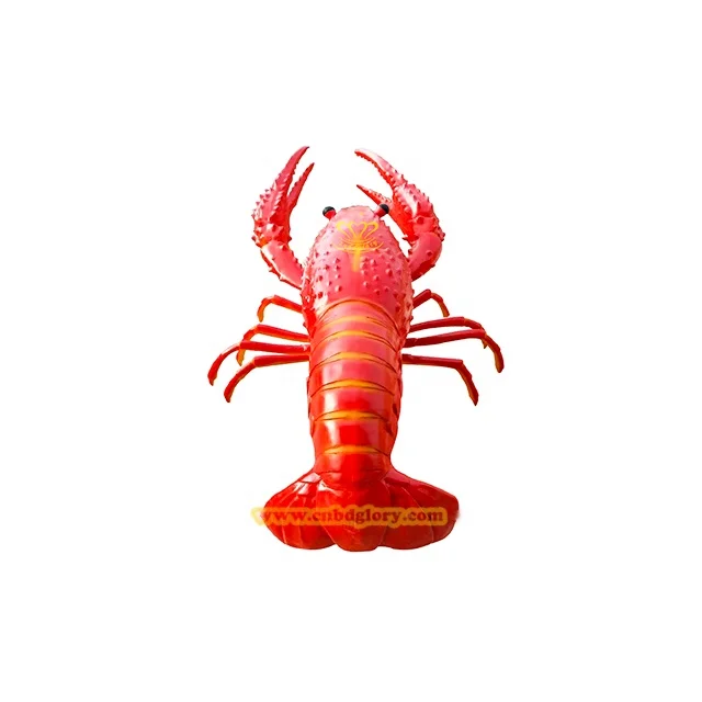 Seafood restaurant Public night scene light Decoration Art design Marine Animal Fiberglass Lobster Sculpture