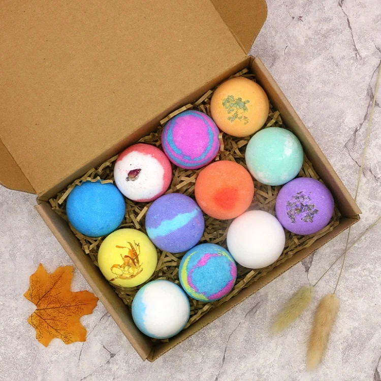 
Wholesale Natural Organic Custom Private Label 12 Handmade Essential Oil Mini Vegan Moisturize Skin Fizzy Bath Bombs Gift Set 