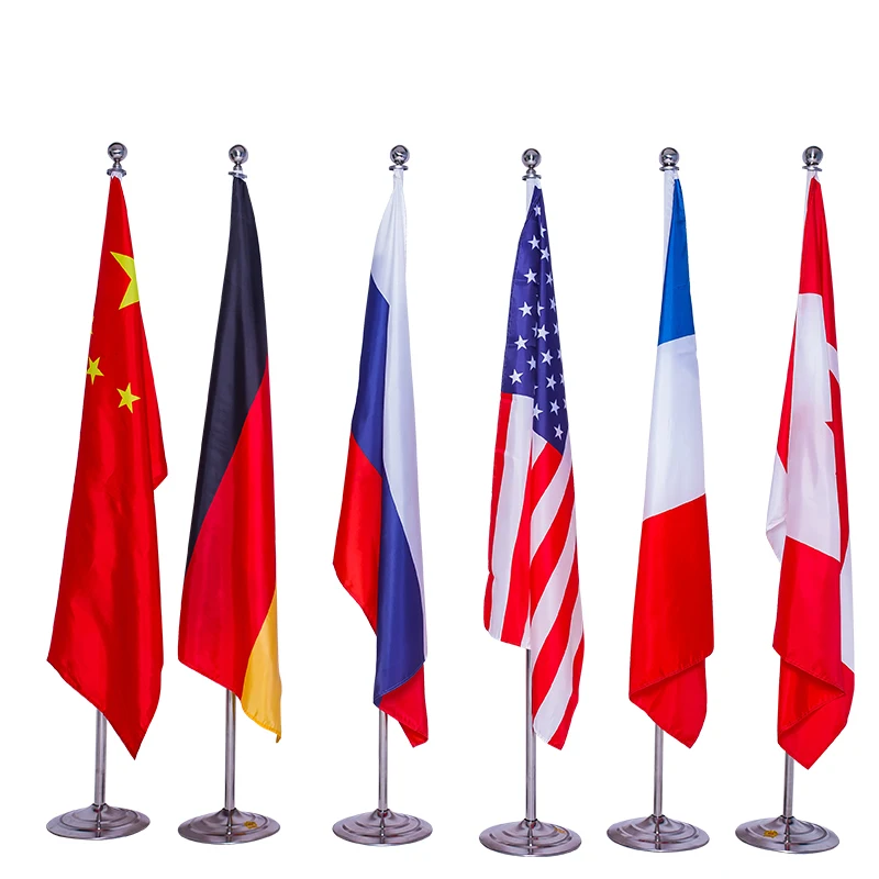 Factory Direct Sale Custom 3x5ft Indoor Office Conference Flags With Flagpole Base