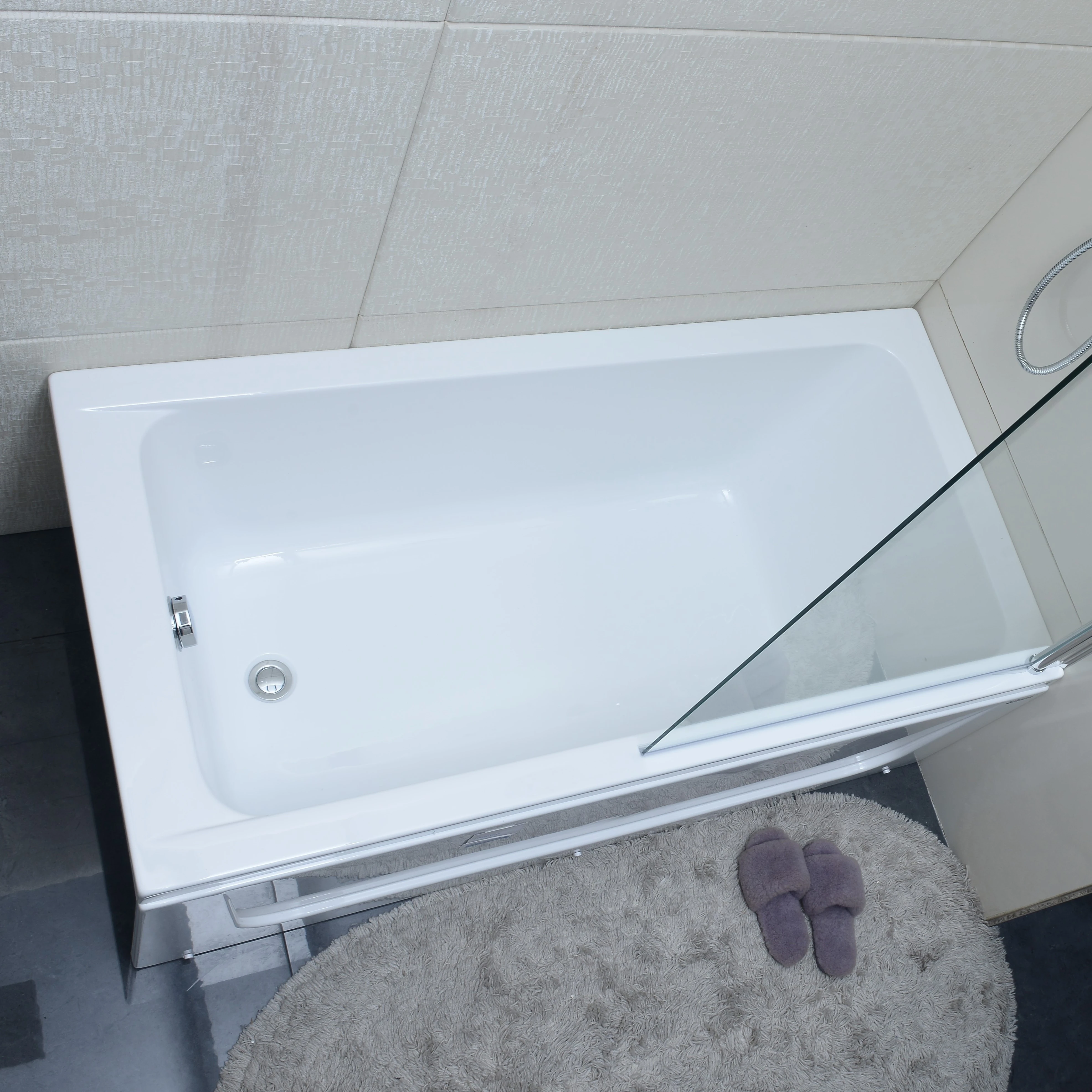 Rectangular Large Plastic Built-in Bathtub Acrylic Modern Bathtub For Adult Bathroom Design