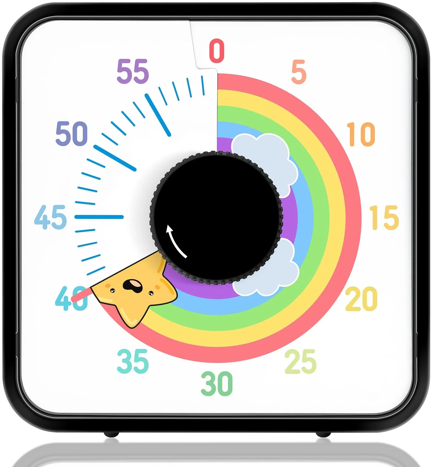 Educational 7.5 Inch Rainbow Durable Mechanical Countdown Timer 60-Minute Visual Timer For Classroom Or Kitchen