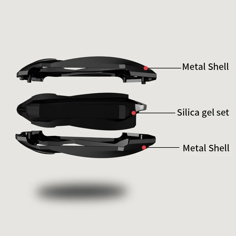 Zinc Alloy Leather Car Logo Key Case Cover Shell for Audi A6 A7 A8 E-tron Q5 Q8 C8 D5 Remote Key Fob Holder Auto Accessories