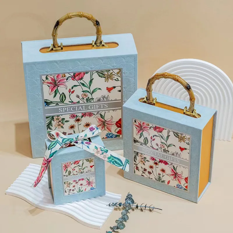 High-End Wedding Candy Box Creative French Secret Garden Flannel Gift Box Luxurious Bamboo Souvenir Wedding Engagement Paper Box