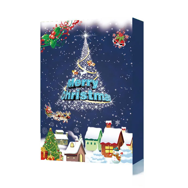 Wholesale Custom Eco-Friendly Cardboard Advent Calendar Christmas Box 24 Days Surprise Toy Advent Holiday Gift Box