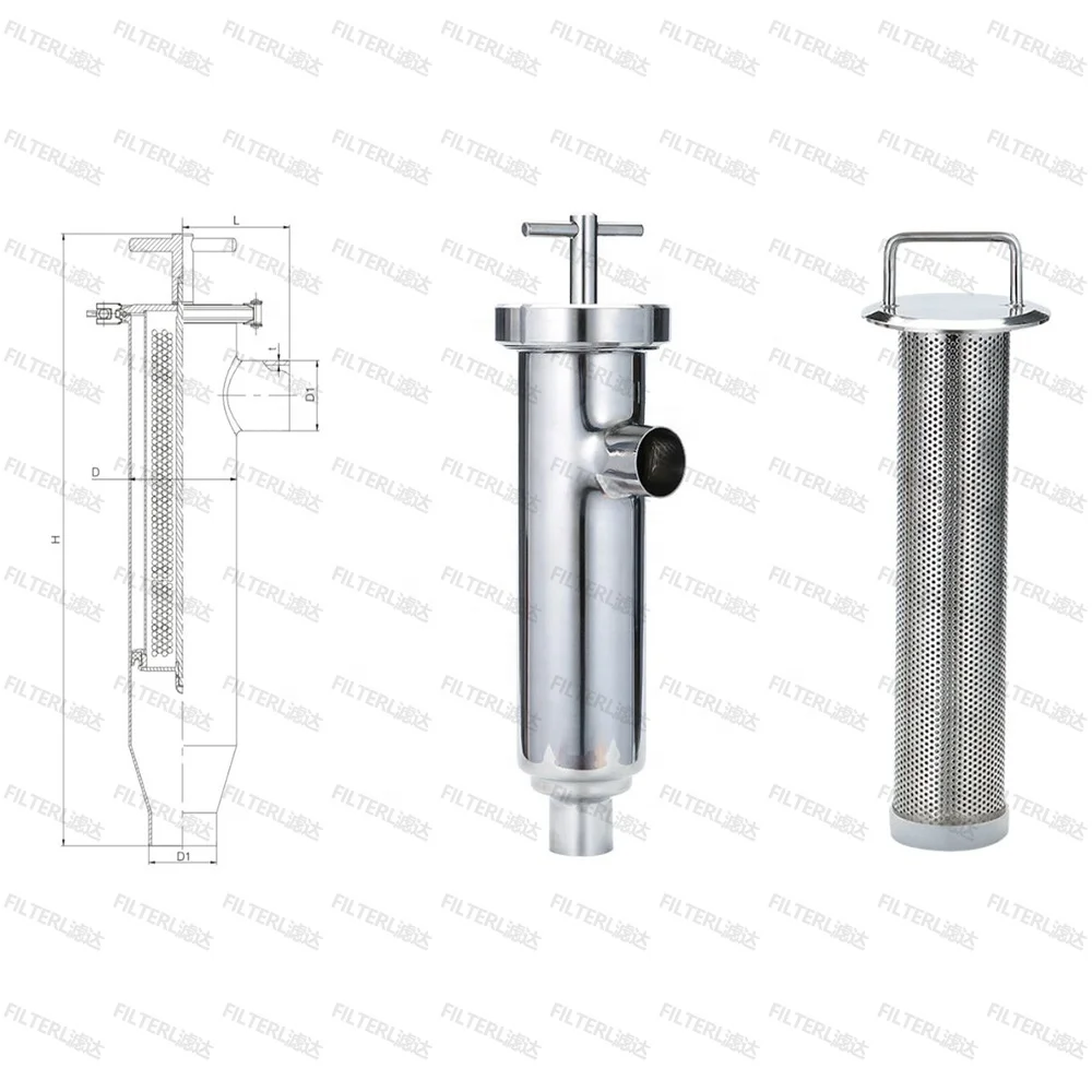 Sanitation High Viscosity Liquid Solid-liquid Separation Stainless Steel Quick Fit Angle Filter