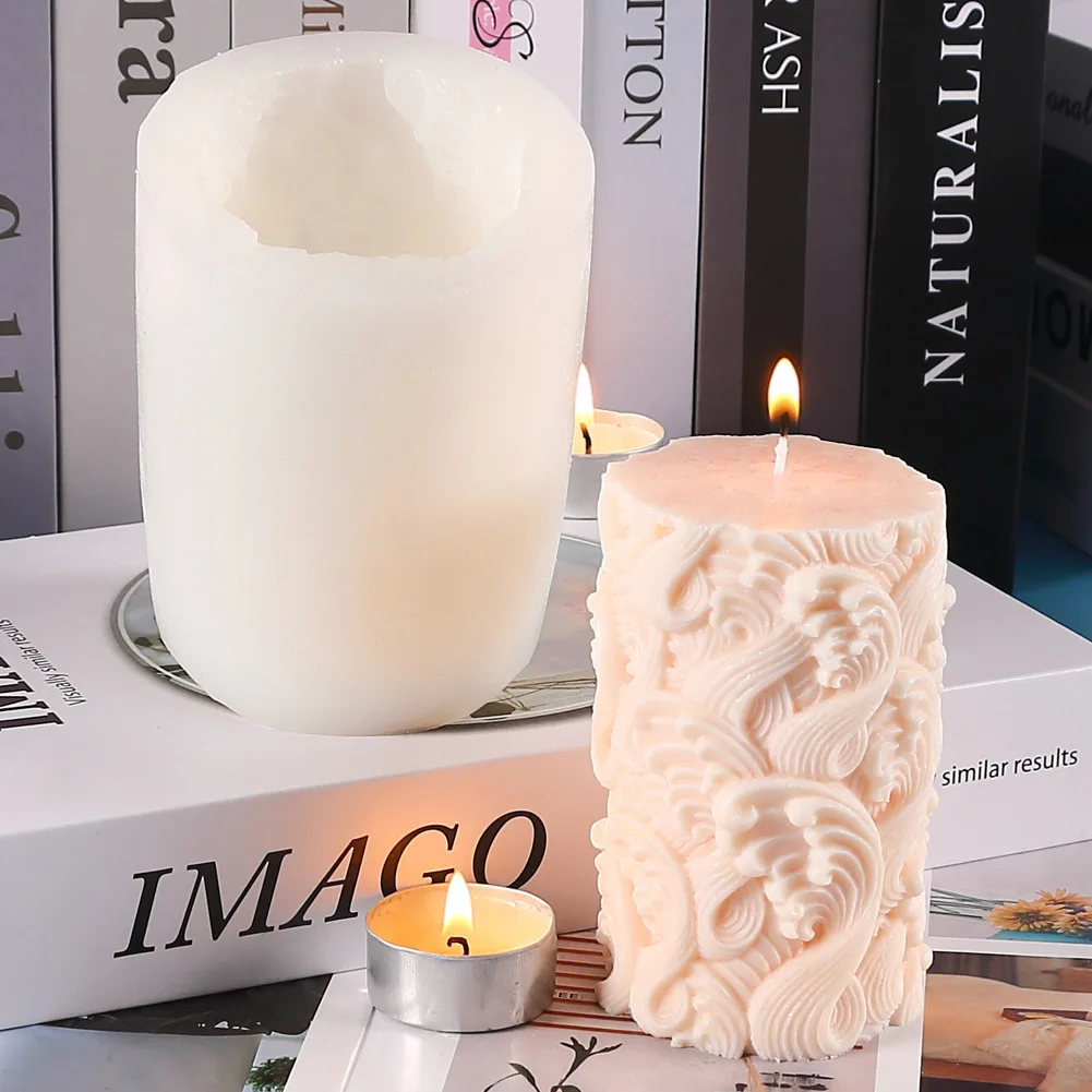 50-2687 Cylindrical Aromatherapy Candle Silicone Mold  3d silicon molds for candle jar  molds for candle making