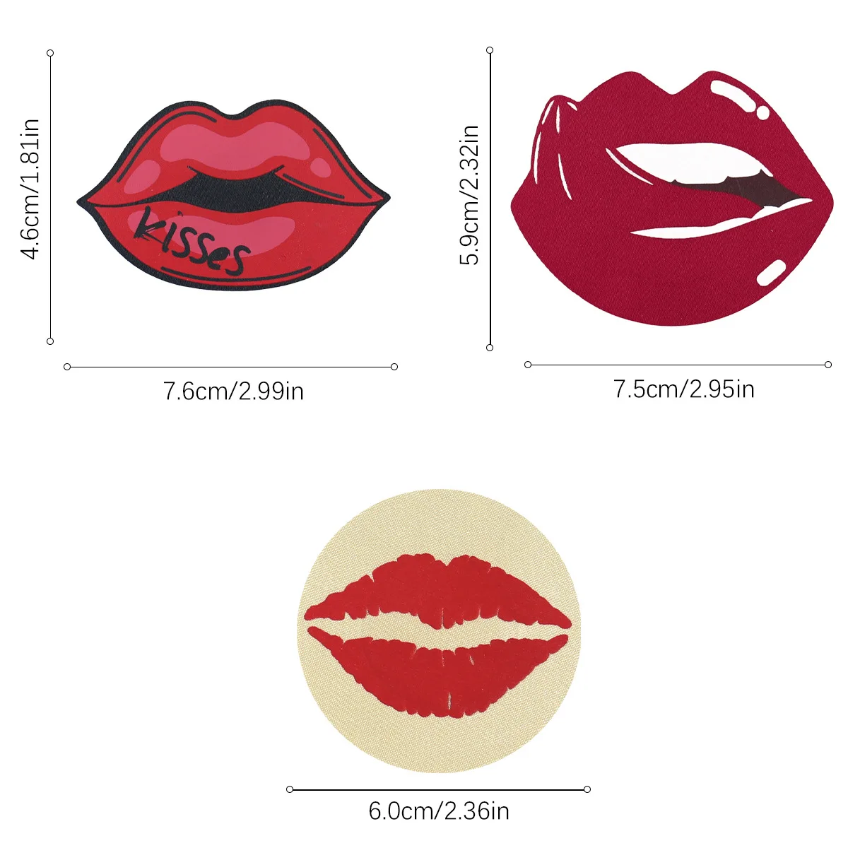 Shiny pink tongue Black red lip print kisses areola patch sexy nipple patch Nipples Cover