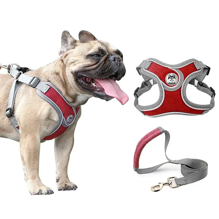 Wholesale 2 In 1  Retractable Suppliers Logo UK Adjustable Neoprene Hands Free Webbing Leashes Set Pet Custom Dog Harness