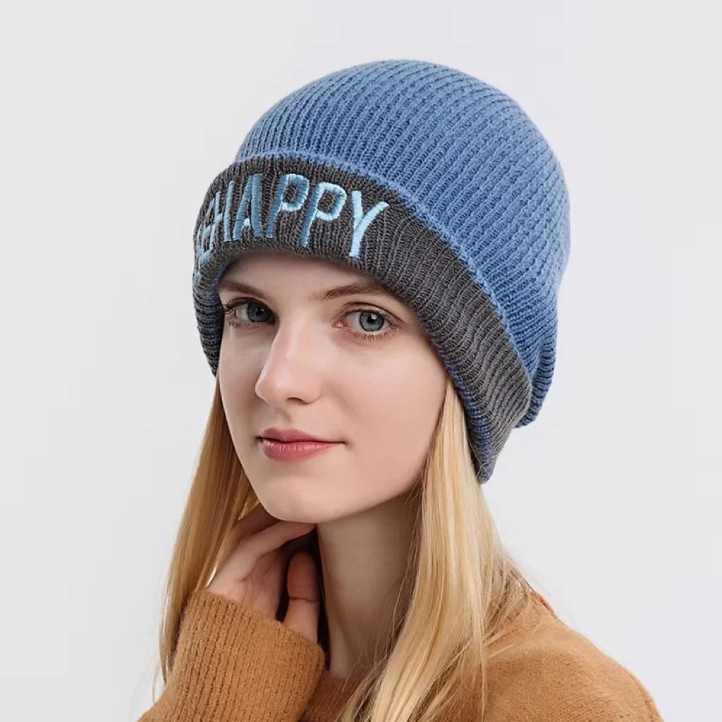 Winter unisex thickened warm Beanie Knit Hat Slouchy Skull Cap