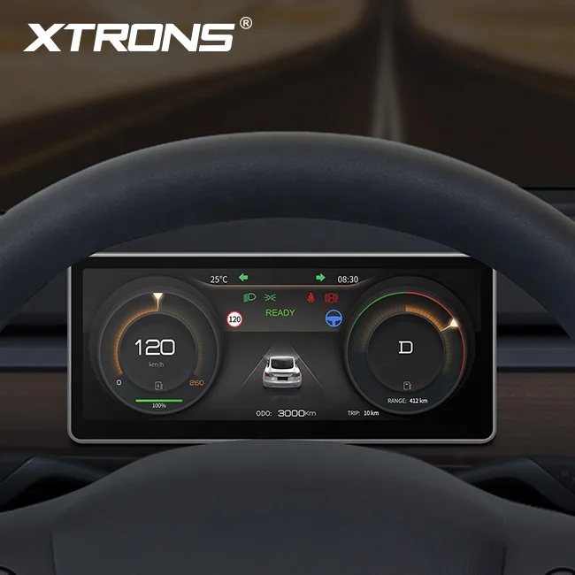 XTRONS 8.9 inch touch screen Linux OS  Instrument Cluster car video with gps navigation for tesla model 3 Y