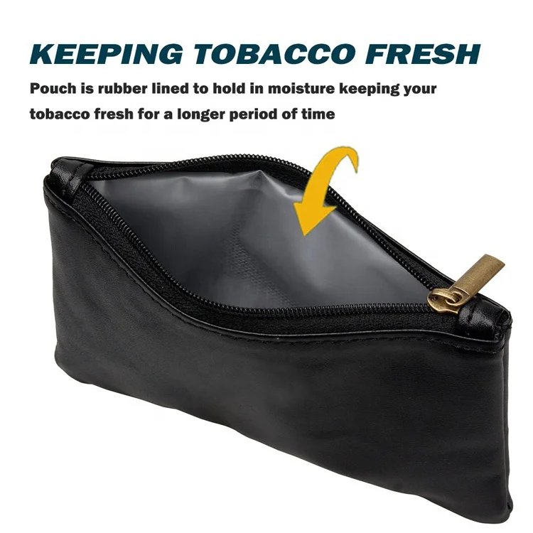 Wholesale Custom Design travel Smoking leather tobacco pouch bag pipe case Handmade Carrying Storage