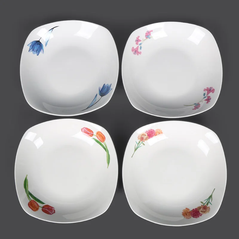 Wholesale Ceramic Square Soup Plates Ceramic Square Serving Deep Dish Plate For Kitchen and Restaurant Use