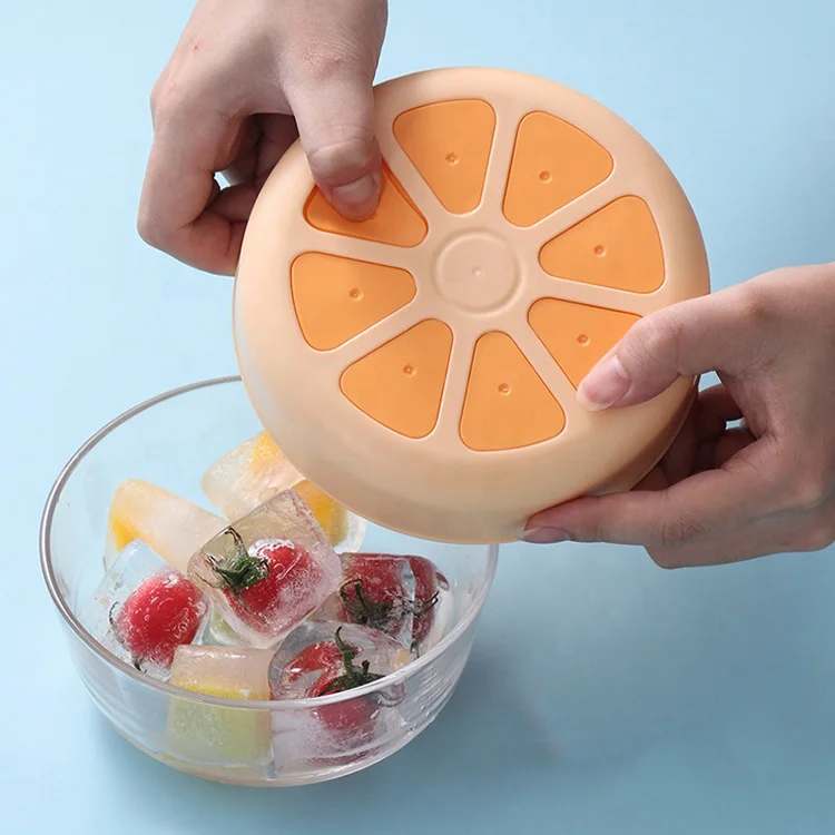 Online 8 Grids Homemade Food Grade Ice Cube Mold Creative Diy Silicone Ice Tray with Lid Round Ice Box Kitchen Tools Accessories