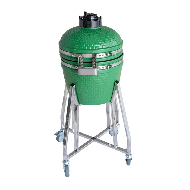 2021 Kamado 16 Inch Classic Ceramic Small Size Green Color Egg Shaped Charcoal Bbq Grill Smoker