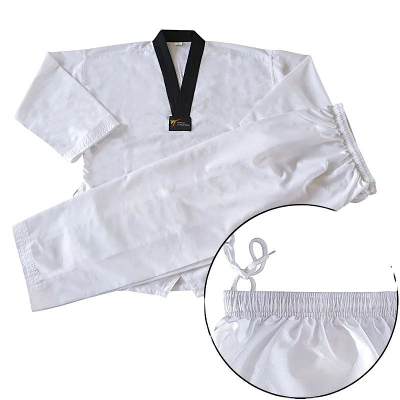 Sangmoodo black v neck supplier martial arts master wtf dobok ultralight taekwondo uniform