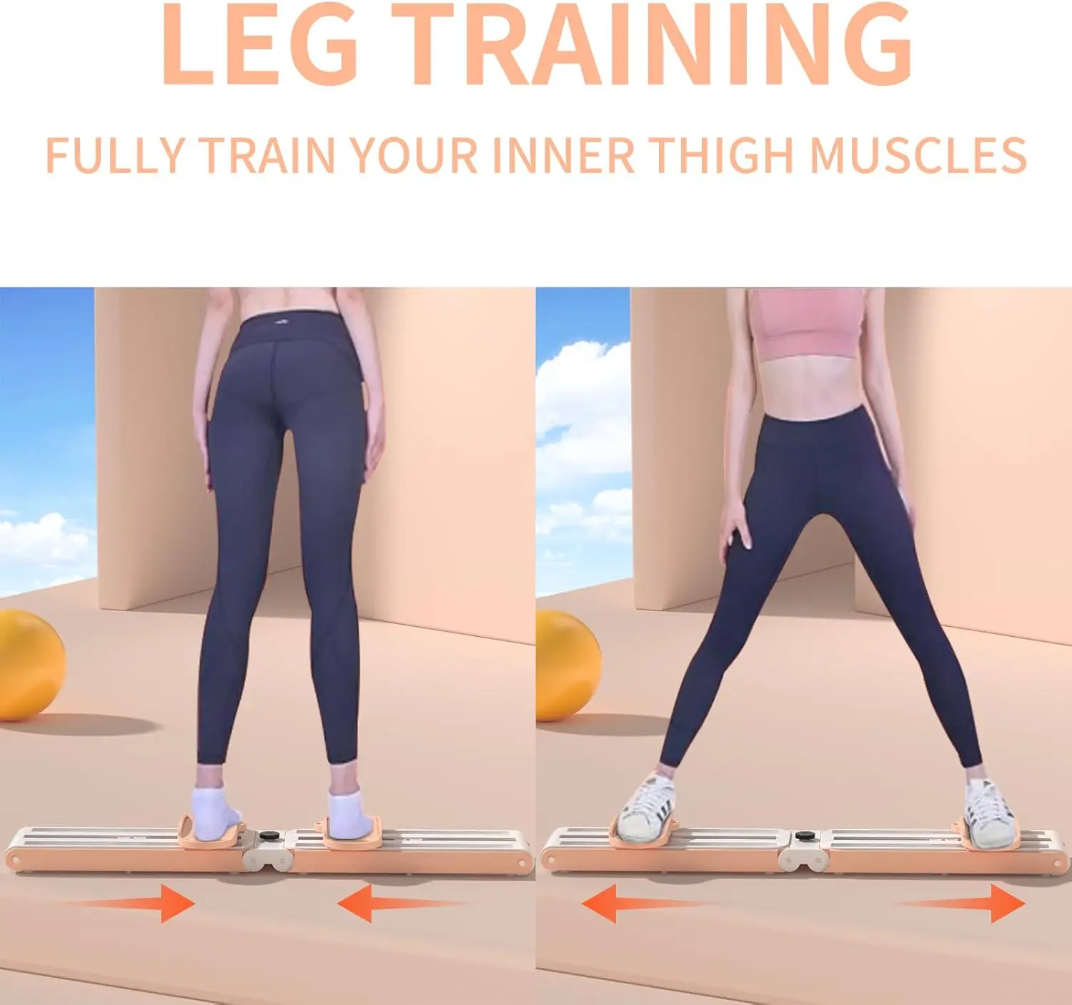 RS Custom Logo Sliding Machine Leg Exercise Equipment Kegel Fitness Pelvic Muscle Thigh Master Hip Trainer Ski Workout Exerciser