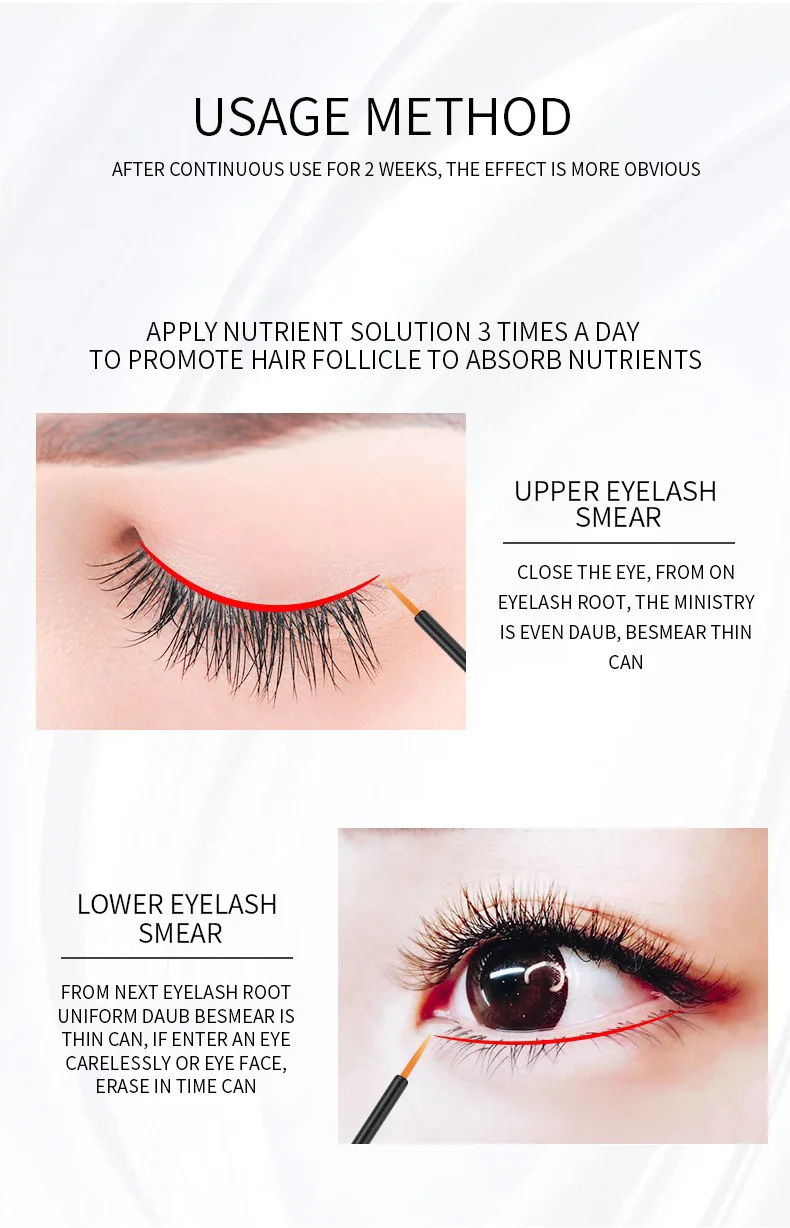 OEM/ODM Eyelash Growth Serum 100% Organic Private Label Fast Eyelashes Growth Liquid Oil For Lash Extensions Treatments