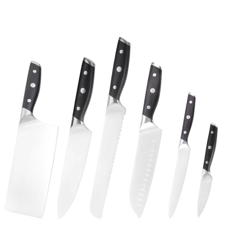 TUOBITUO Factory Custom 6PCS High Hardness Forged Knives POM Handle German Steel 1.4116 Blade Sharp Kitchen Knife Set