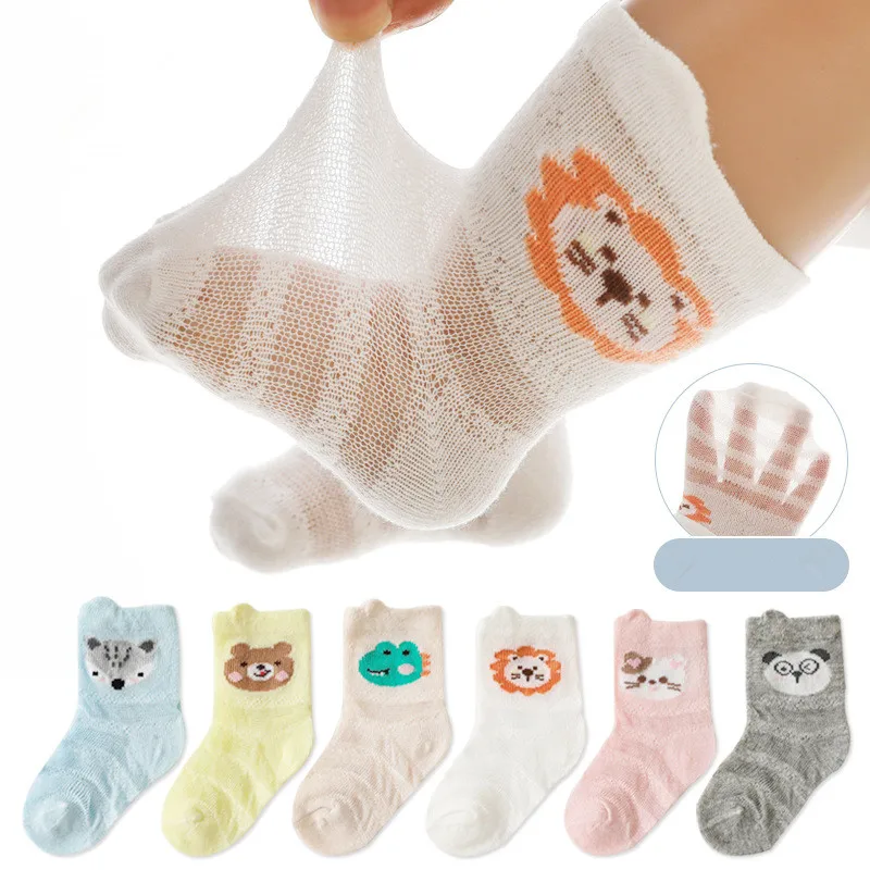 Mesh Thin Section Baby Socks Baby Cartoon Short  Combed Cotton Children A Class Cotton Socks