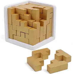 Wooden Brain Teaser Puzzles Wooden Blocks 3D Montessori Toys Intelligence Puzzle Educational Block Games For Kids And Adults